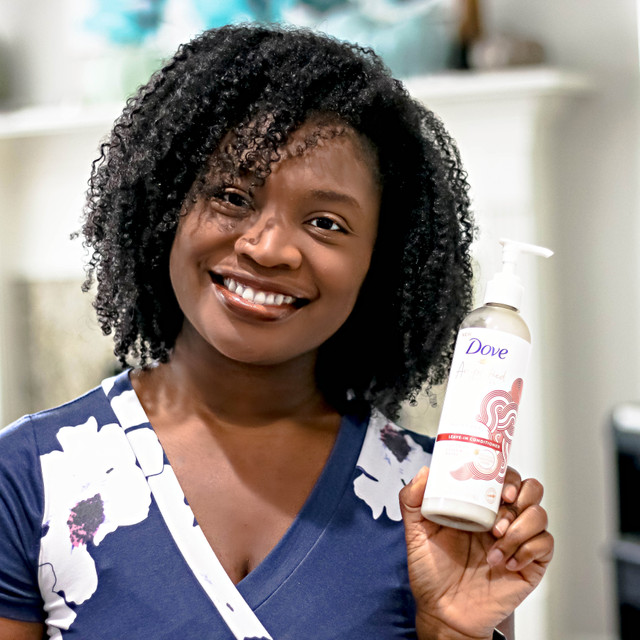 Dove Amplified Leave-in Conditioner on Type 4 Hair Wash and Go